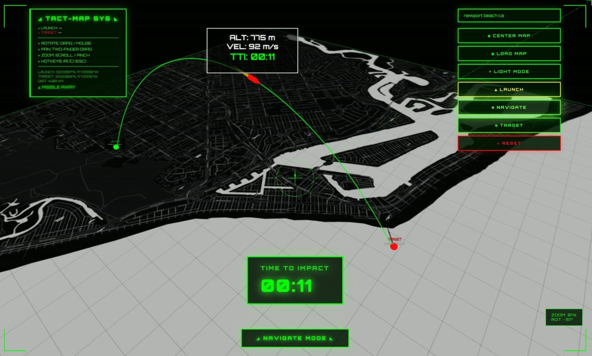 AntBrain Tactical Map System — mission planning interface