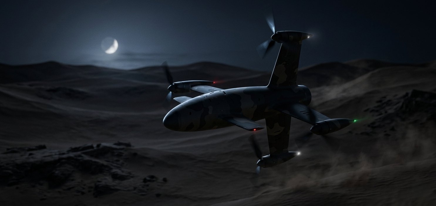 Interceptor on night operations over desert terrain