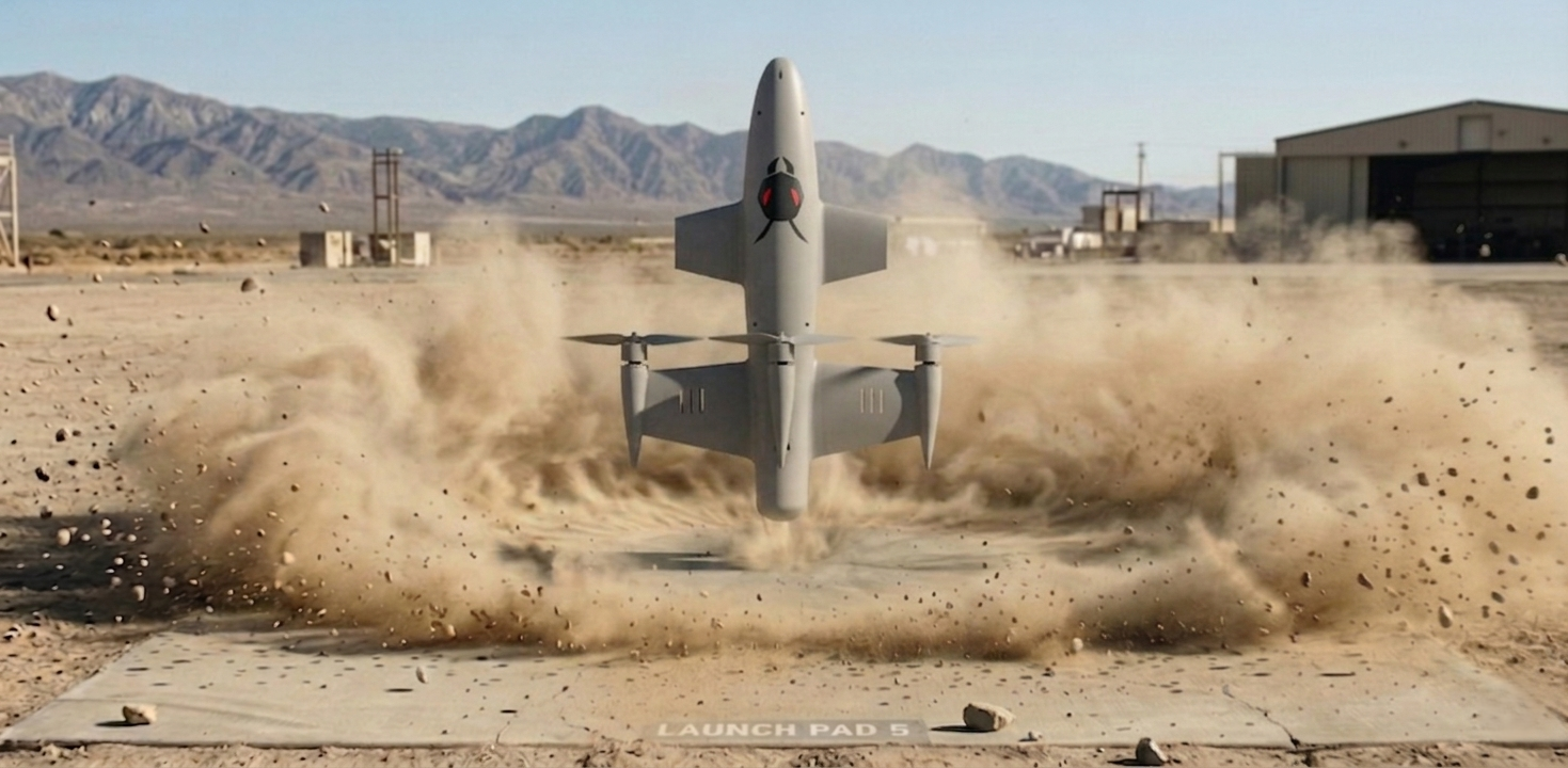 Interceptor 1 launching from desert pad